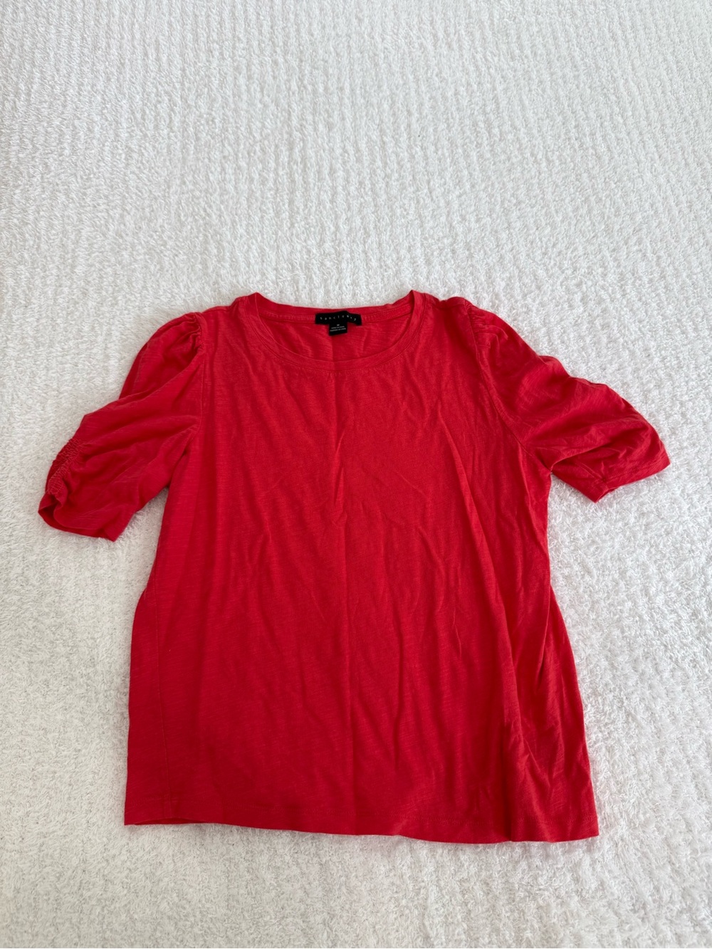 Sanctuary Red Puff-Sleeve Crew Tee